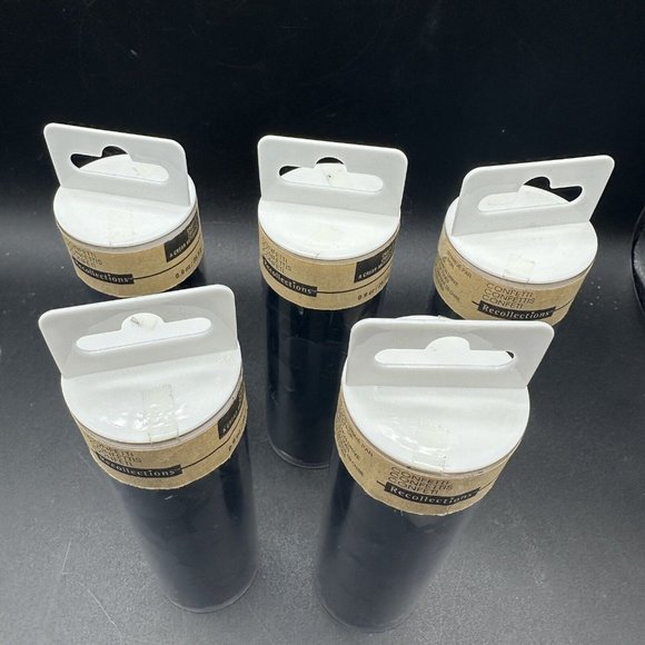 Packed Party Confetti Tubes Black Table Scatter Party Decorations Lot of 5 - Picture 2 of 6